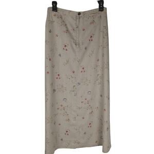 Vtge Liz Claiborne Y2K Beige linen blend skirt Waist29-31 Sz 12 Maxi A line EUC